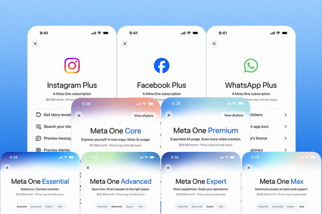 Meta One: novo pacote de assinatura combina recursos exclusivos de redes sociais com uso extra de IA